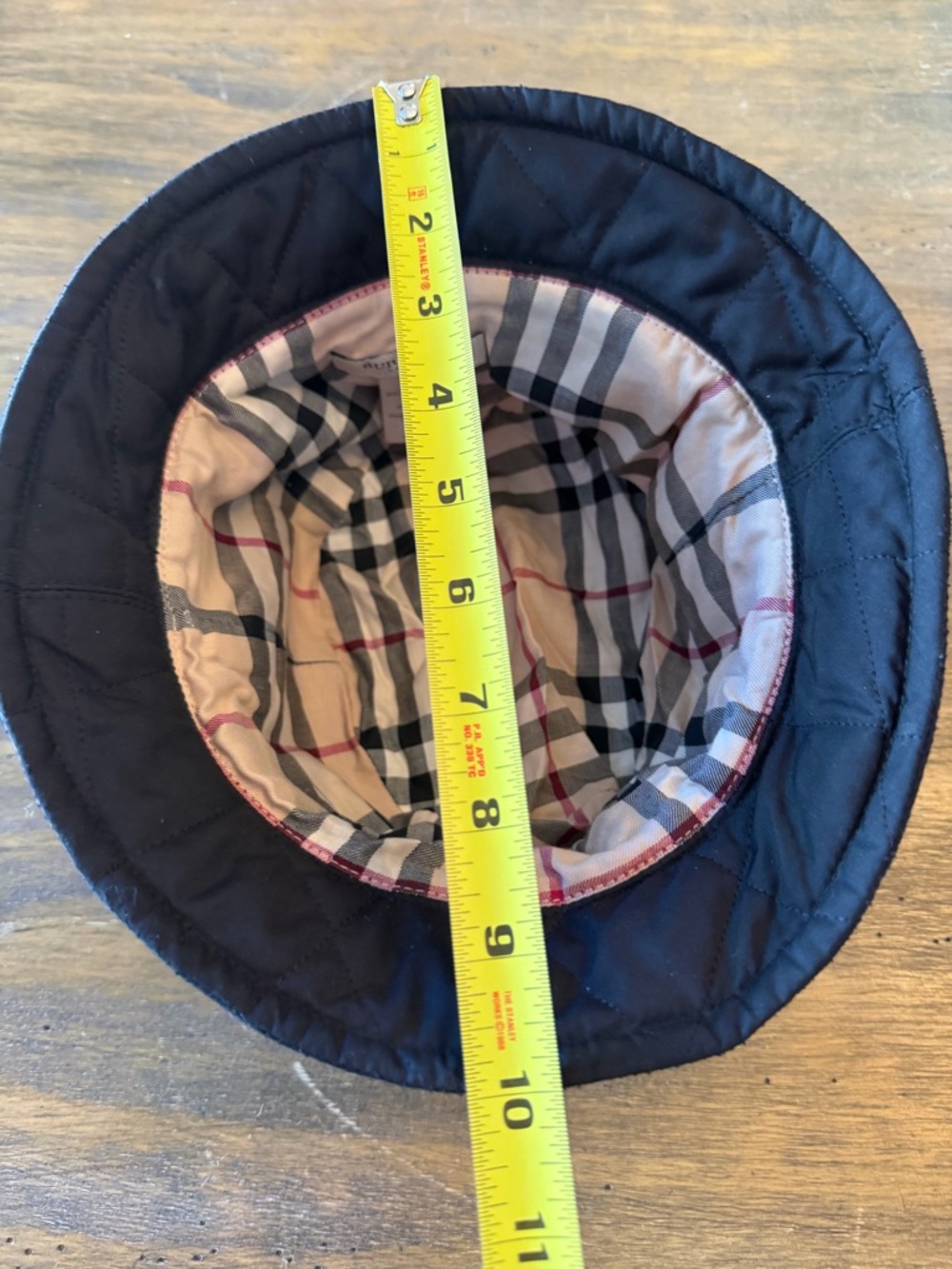 Burberry Panama Bucket Hat Nova Black Quilted Medium - Picture 7 of 10